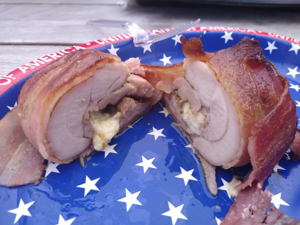 Stuffed Chicken Thighs Wrapped In Bacon