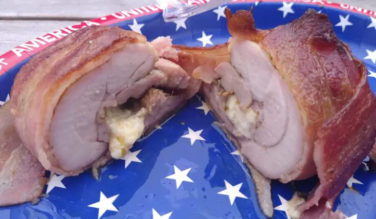 Stuffed Chicken Thighs Wrapped In Bacon