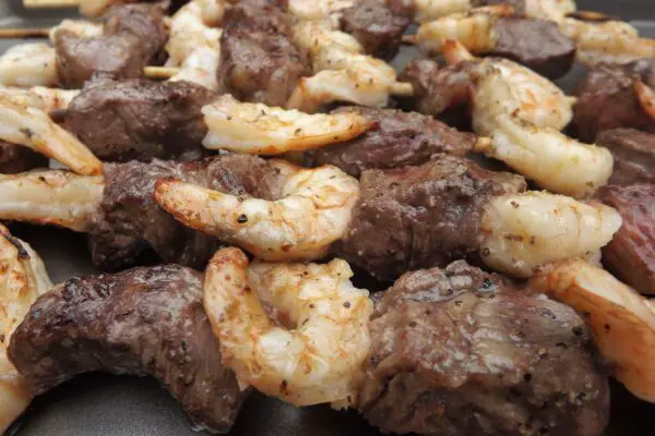 steak and shrimp kabobs