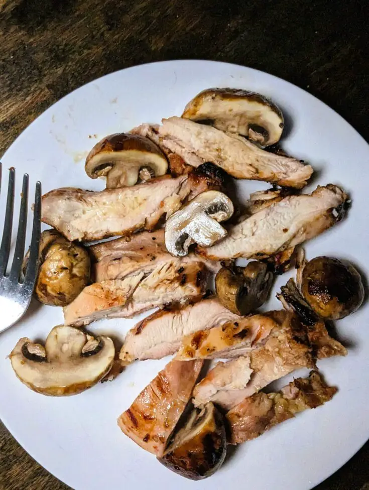 Grilled 3 Ingredient Chicken and Mushrooms
